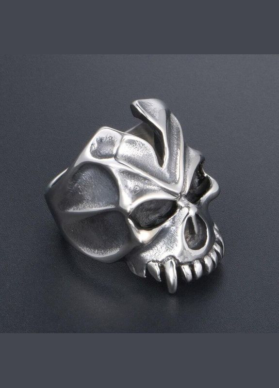 Модное кольцо серебряный череп с трещиной на лбу, мужское кольцо в виде черепа, размер регулируемый Fashion Jewelry (285110638)
