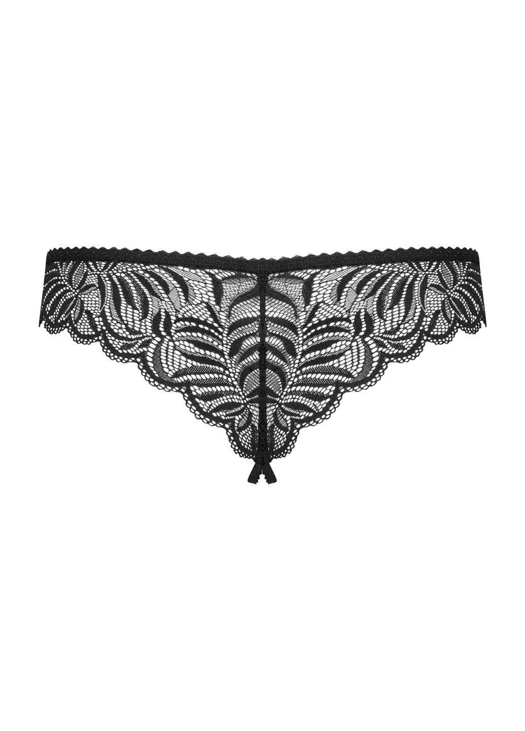 Кружевные танга с доступом Contica crothchles thong черные - CherryLove Obsessive (282958980)