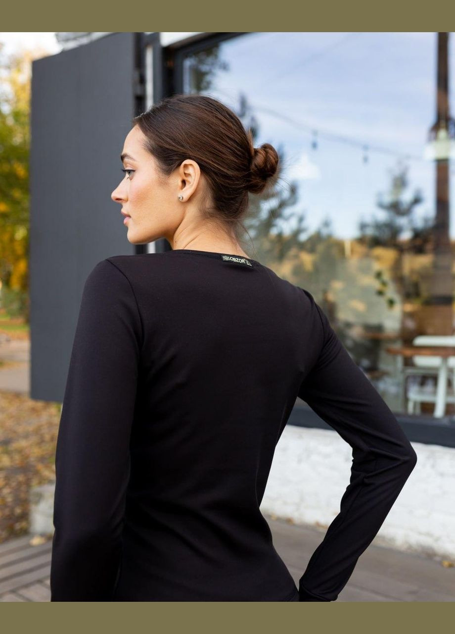 Женское термобелье на флисе лонгслив и леггинсы S M L XL черное, Украина OBR (306614176)