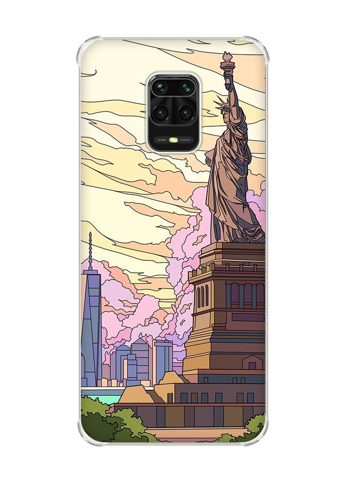 Чехол с утолщёнными углами на Xiaomi Redmi Note 9 Pro/ 9S/ 9 Pro Max:: Статуя Свободы (принт 331) Creative (360663263)