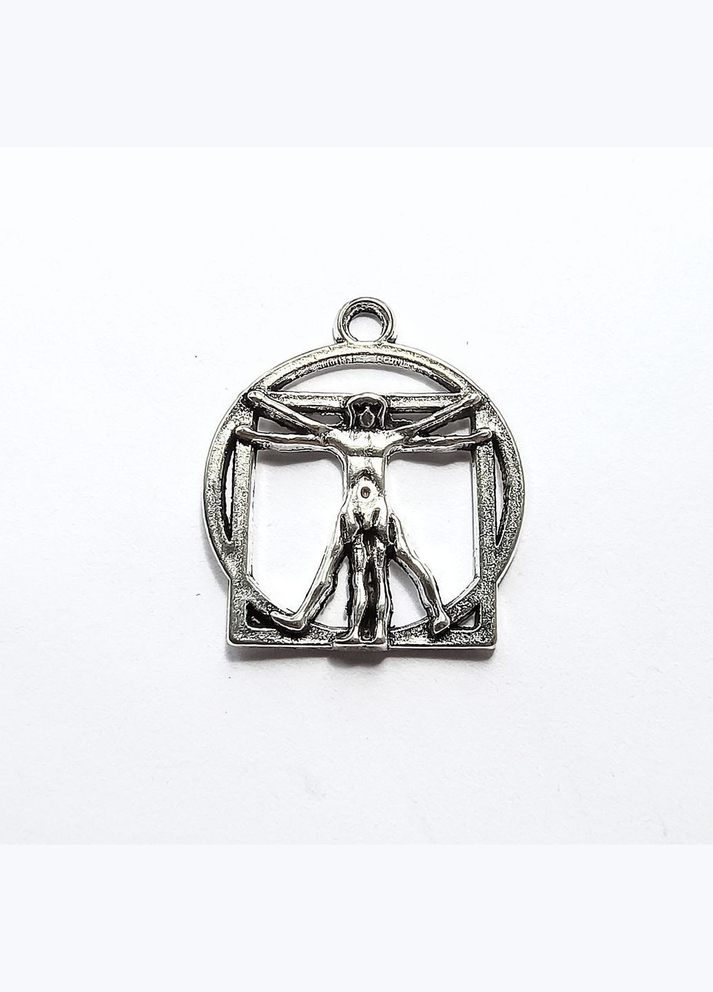 Підвіска Кулон Вітрувіанська людина Леонардо да Вінчі Античне срібло 24 мм x 21 мм Finding (316251241)
