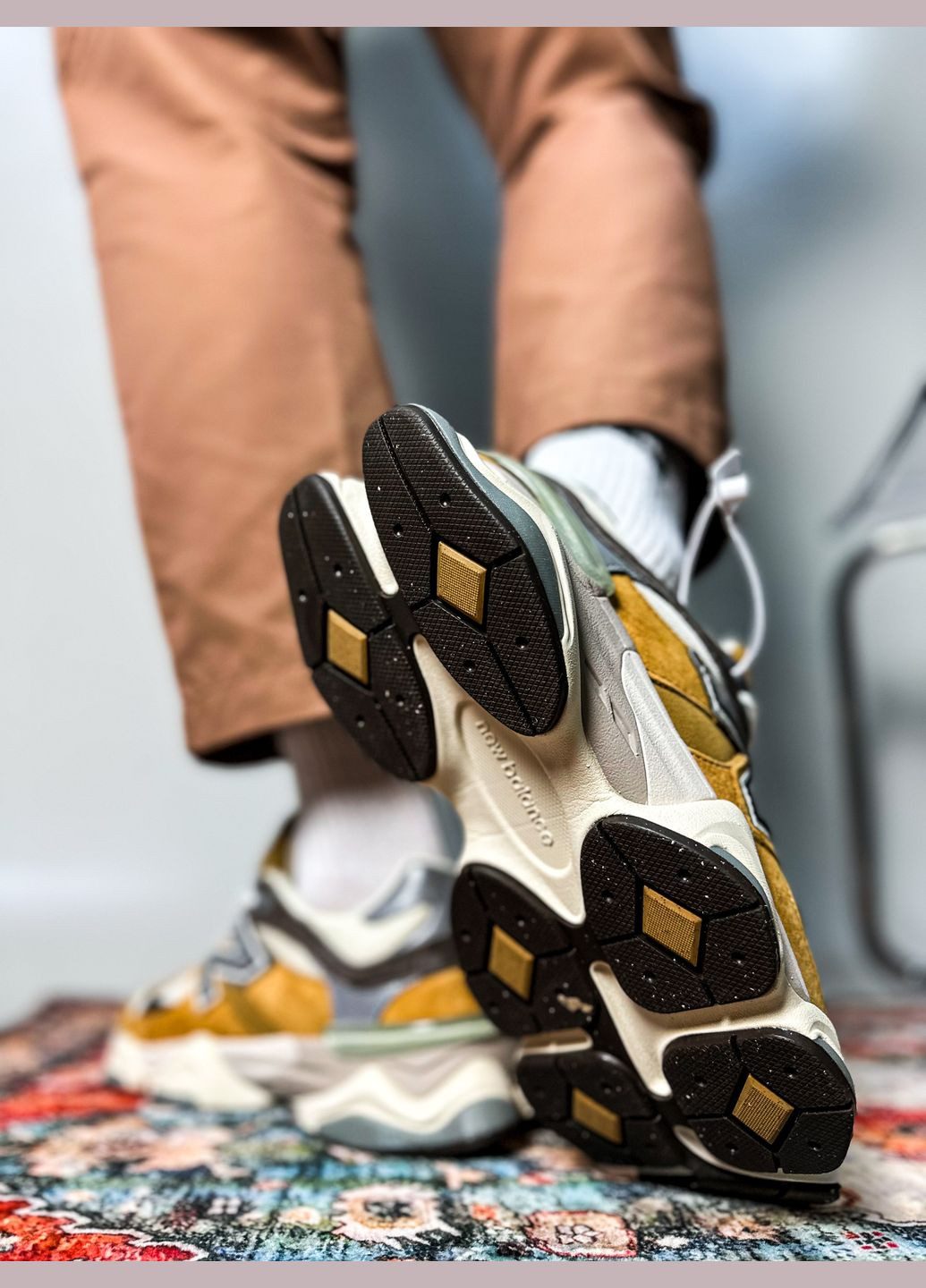 Коричневі Осінні кросівки чоловічі і жіночі new balance 9060 'workwear' | нью баланс 9060 коричневі No Brand