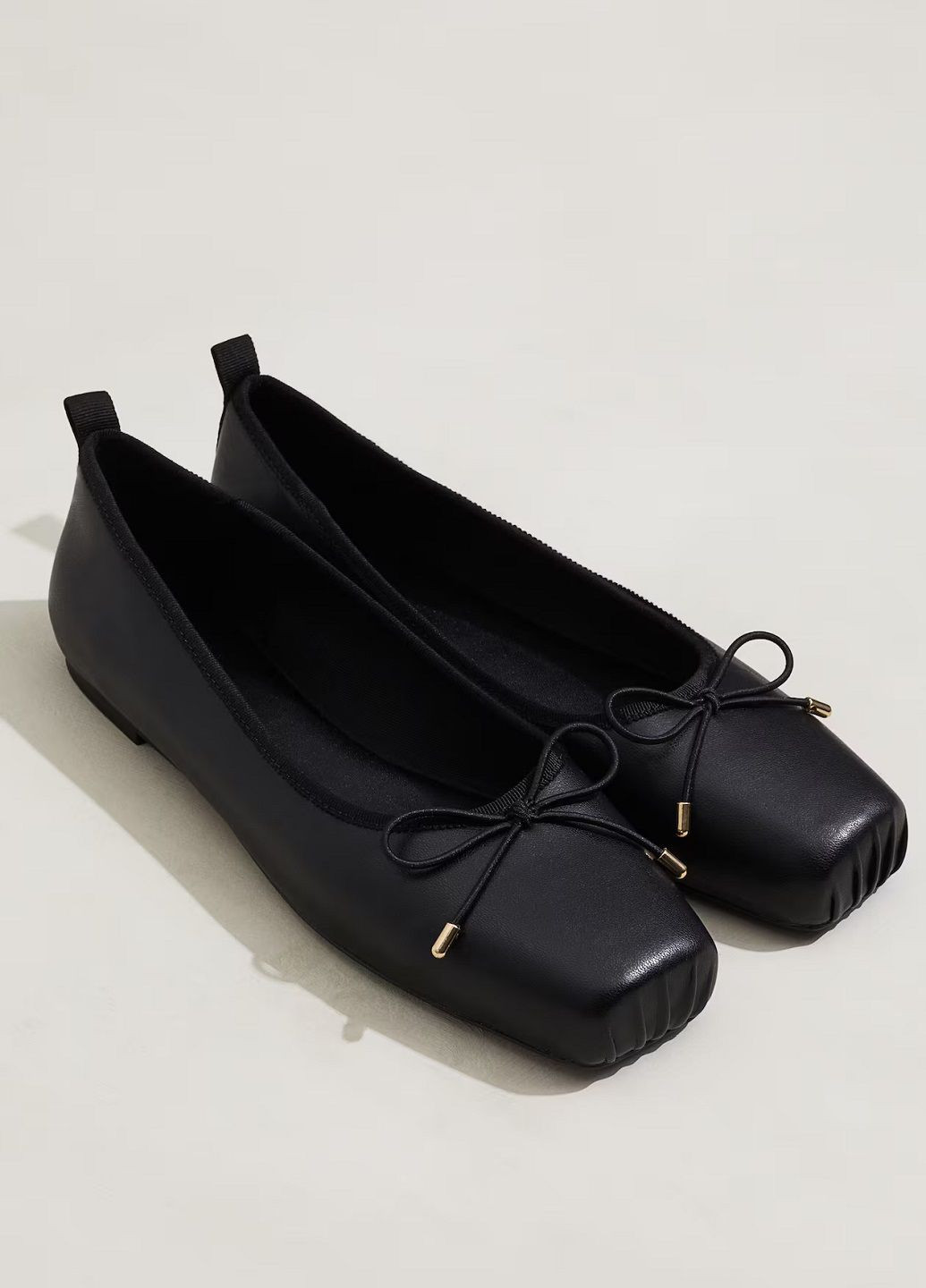 Женские балетки H&M | чёрные однотонные искусственная кожа (322443059)