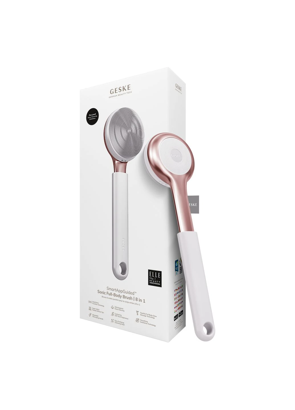 Ультразвуковая щетка для всего тела Sonic Full-Body Brush & Intensive Exfoliator 8 в 1, starlight GESKE (386485539)