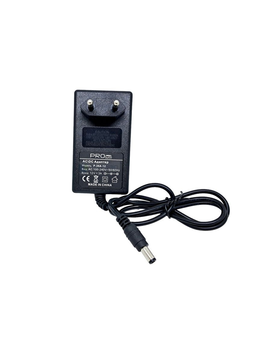 Імпульсний блок живлення 12В 3А (36 Вт) Series "P" штеккер 5.5х2.5 мм PROLUM (361068569)