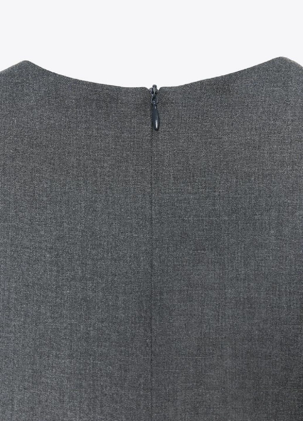 Серое платье Zara однотонное