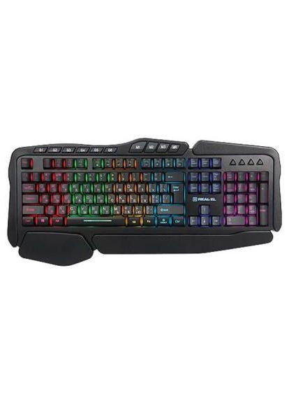 Клавіатура 8900 Gaming RGB Macro, black Real-El (280941149)