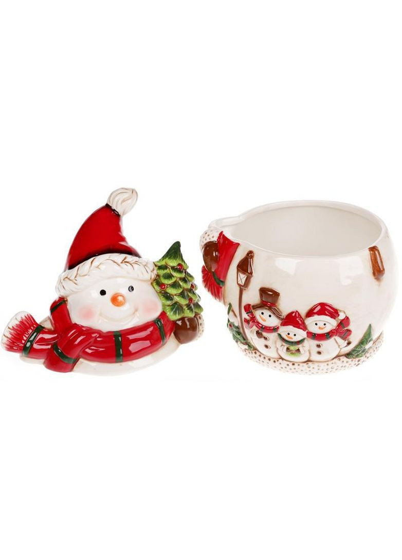 Банка для новорічних солодощів "Тріо сніговиків" 1л керамічна Bona (365248118)