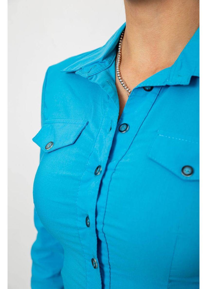 Сорочка жіноча однотонна, колір блакитний, 230R068 Ager (365595259)