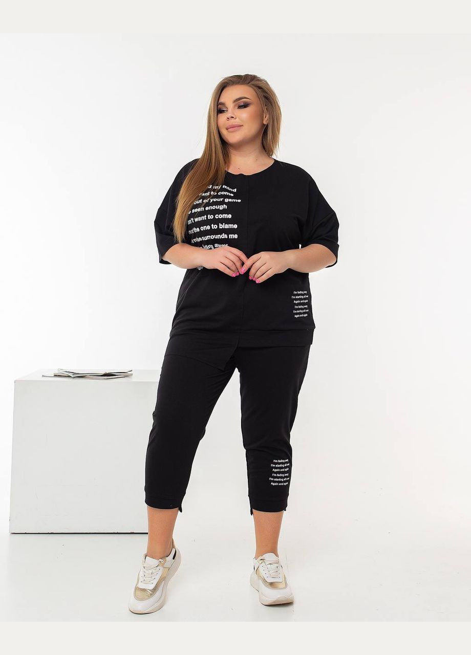 Женский костюм из футболки и бриджи мятного цвета. New Trend (304989353)