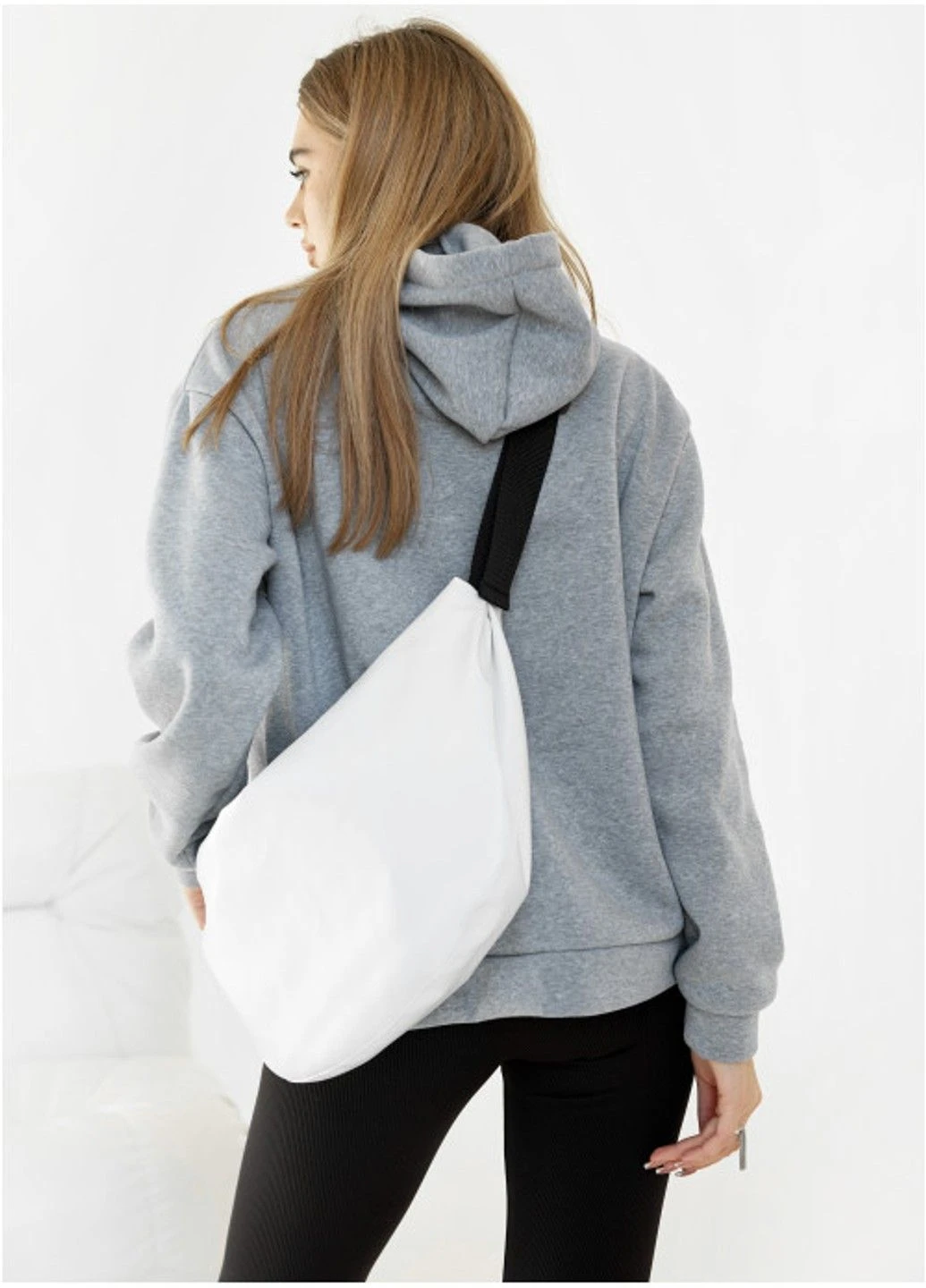 Cумка жіноча з екошкіри Hobo Bag-glove біла Sambag (313401183)