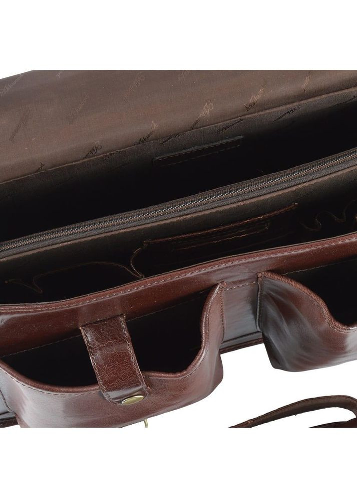 Сумка портфель через плече для чоловіків із натуральної шкіри для документів А4 для ноутбука Коричневий 40589 Ashwood (361660287)