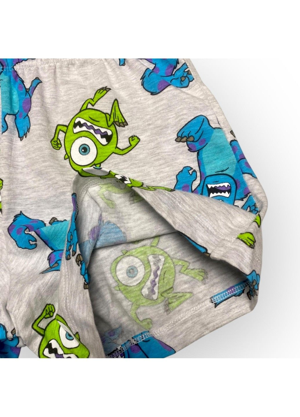 Шорты детские на мальчика хлопчатобумажные принт Корпорация монстров, серые Primark (333334409)