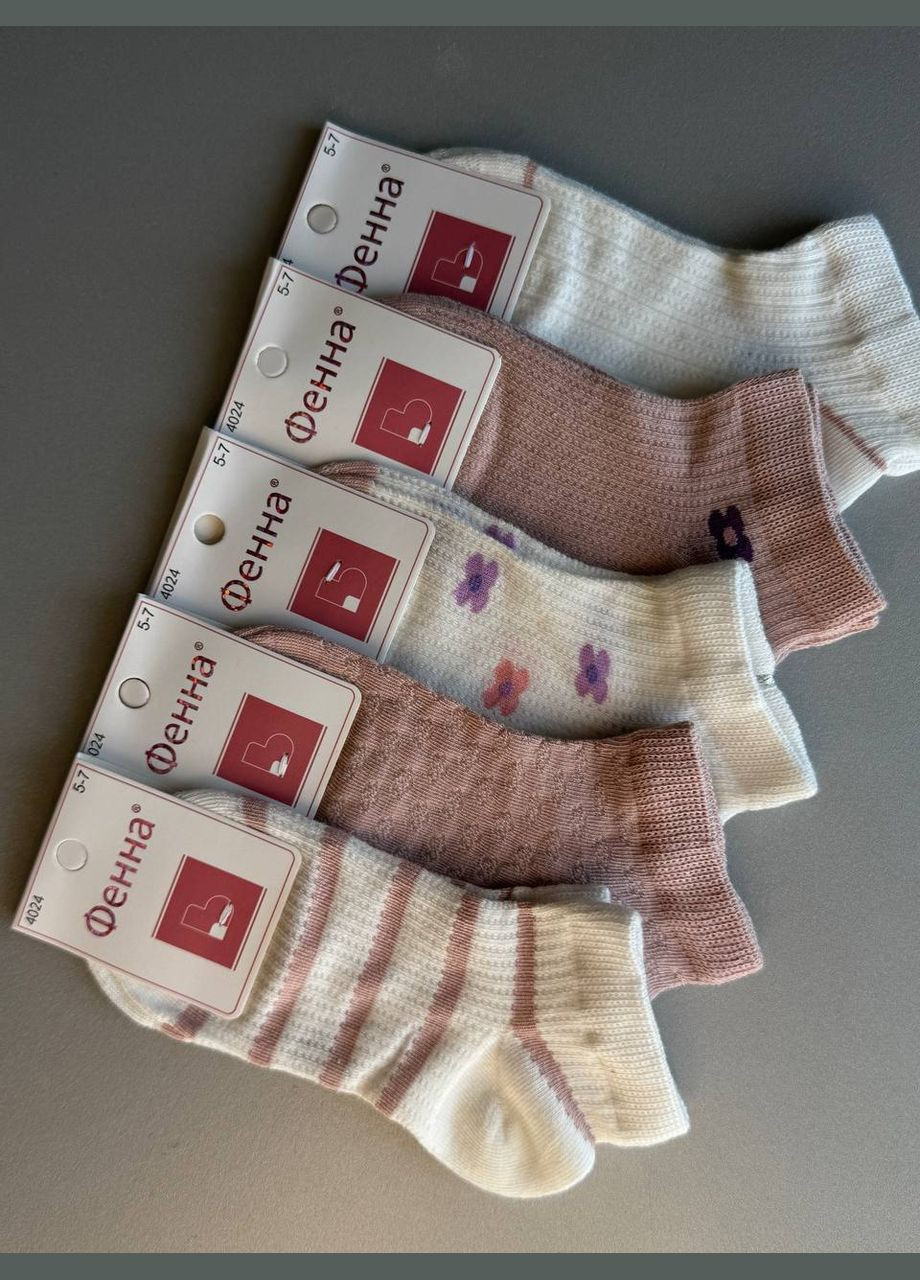 Комбіновані 5 пар літні котонові якісні короткі шкарпетки ФЕННА (329692573)