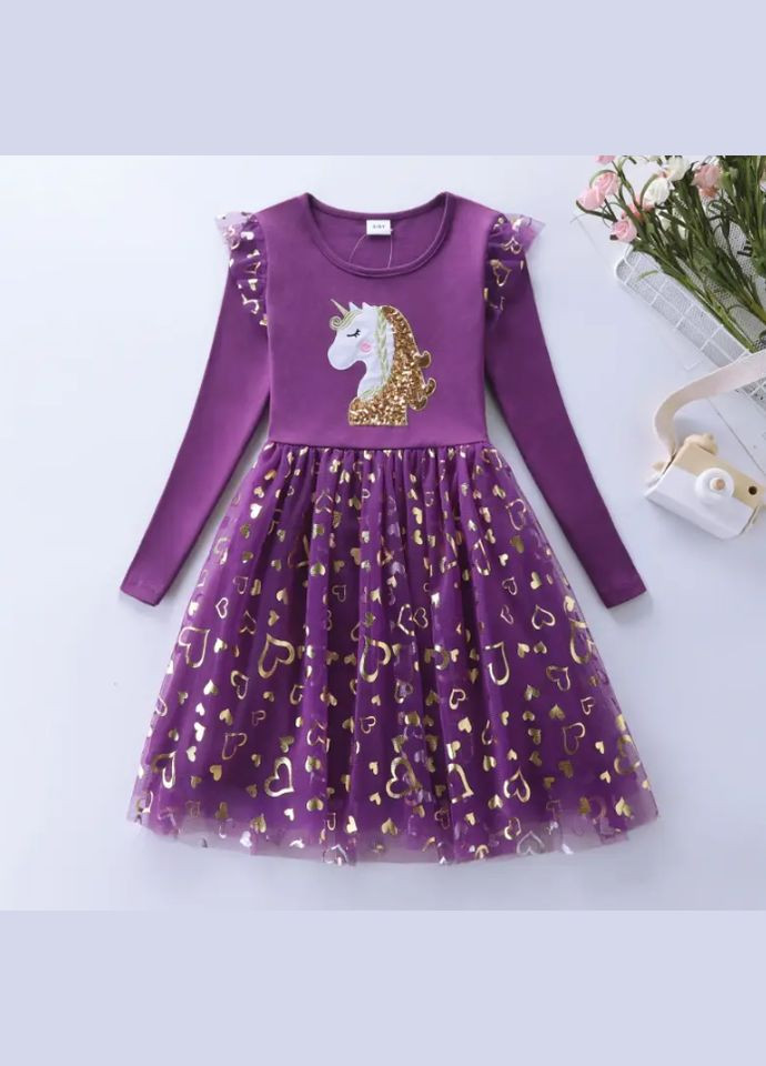 Фіолетова сукня дитяча, ошатна "єдиноріг". фіолетовий No Brand (292866356)