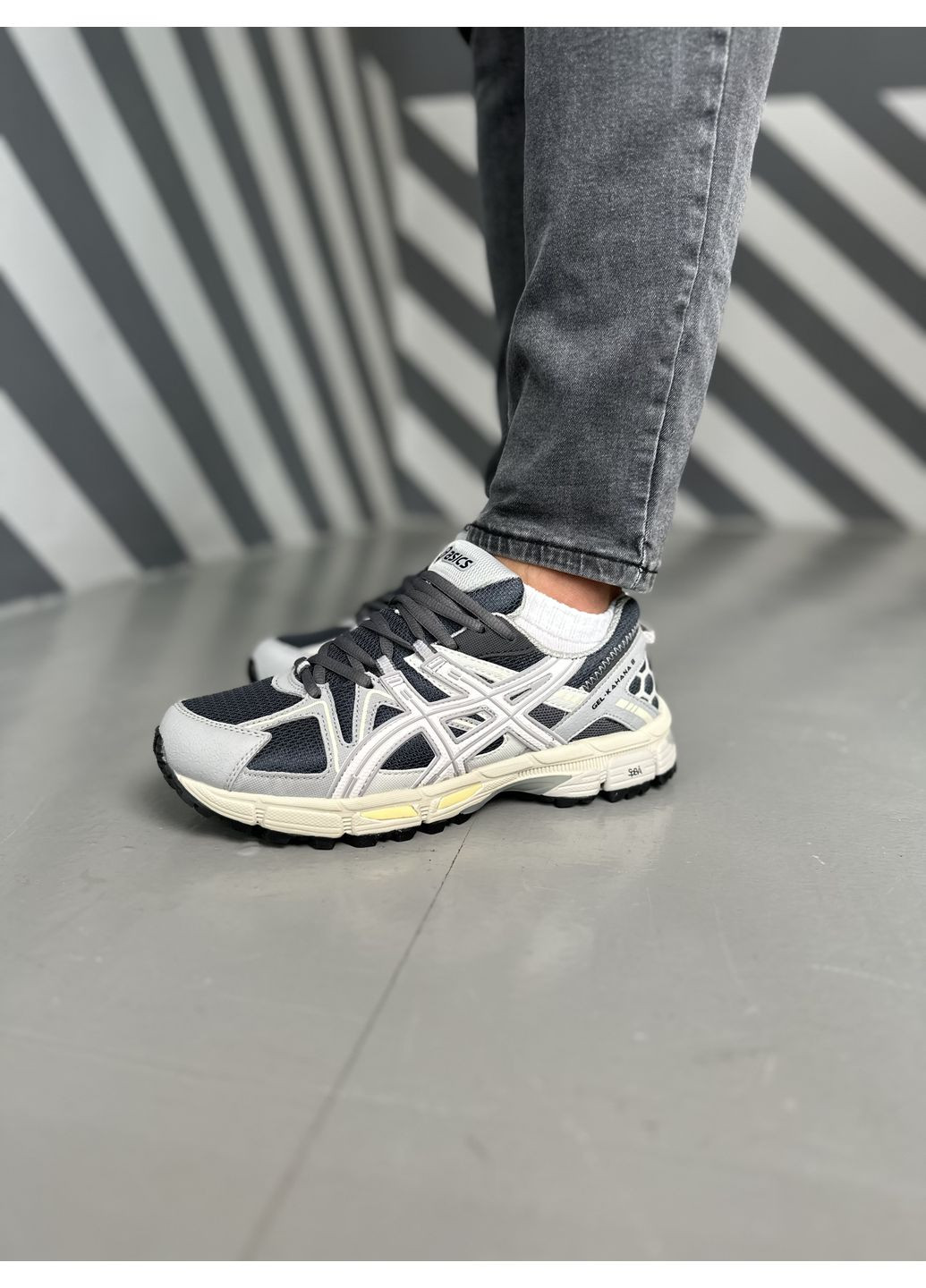 Серые демисезонные кроссовки мужские asics gel-kahana 8 grey ii асикс гель кахано No Brand
