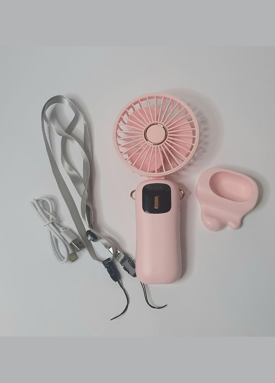 Портативний ручний вентилятор від USB та акумулятора Fan Y6 рожевий No Brand (319169384)