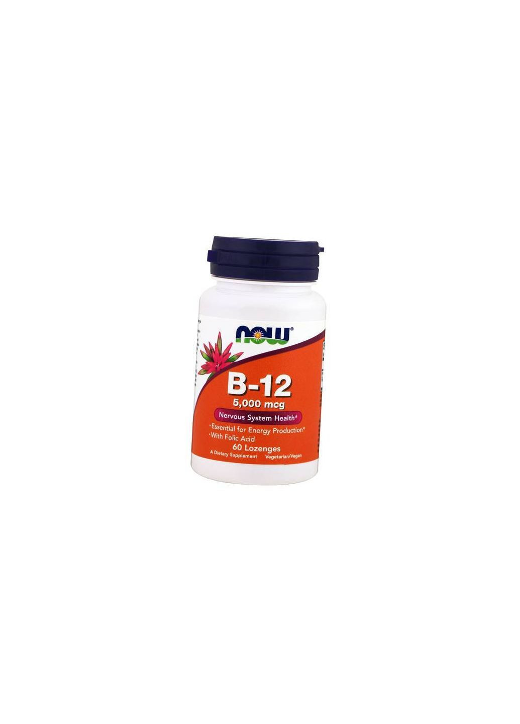 Фолиевая кислота и Витамин В12, Vitamin B12 5000, 60леденцов (36128196) Now Foods (293257099)