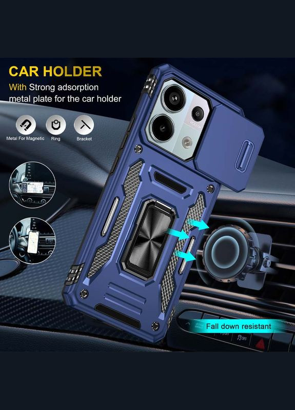 Ударопрочный чехол Camshield Army Ring для Xiaomi Redmi Note 13 4G Navy Blue No Brand (344464990)