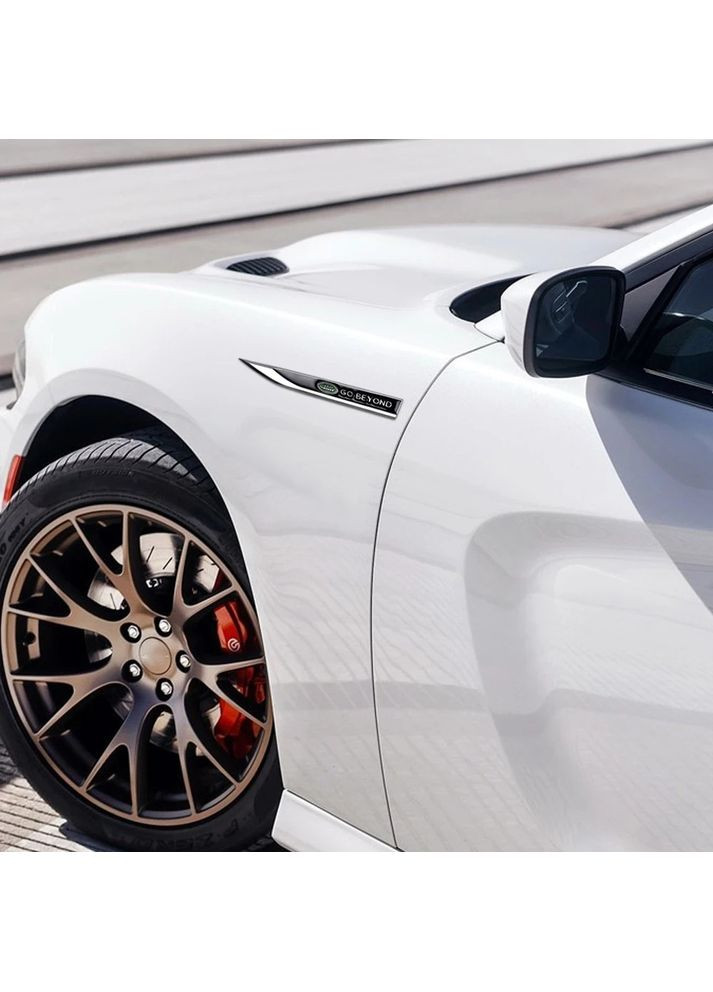 Эмблема крыла 2шт 148х18мм черные (металл) Land Rover (369609867)