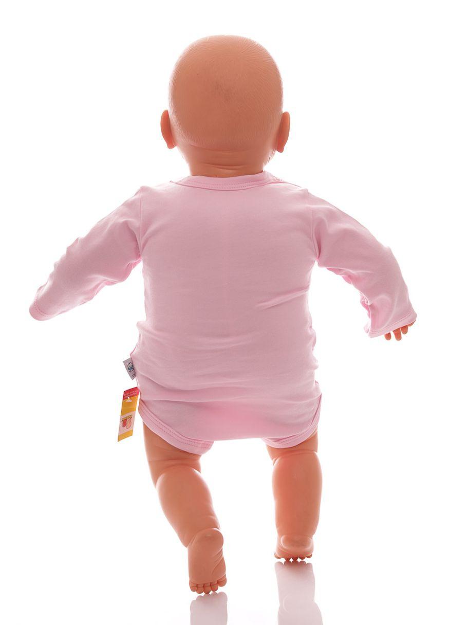 Боді з довгим рукавом для дівчинки рожевий інтерлок MiniPapi 68 см (29085) BABYKROHA (297200847)