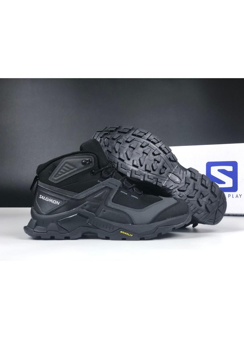 Чорні Зимовий чорні з сірим термо чоловічі кросівки осінь\зима No Brand