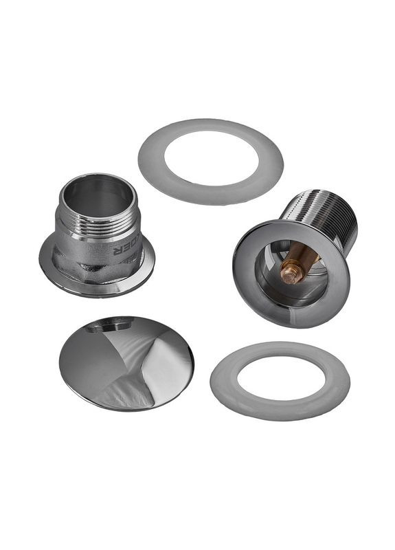 Донний клапан для раковини з переливом PW-03-01 автоматичний (Click-Clack) (Колір хром) 1 1/4'' (KR3394) KOER (322003433)