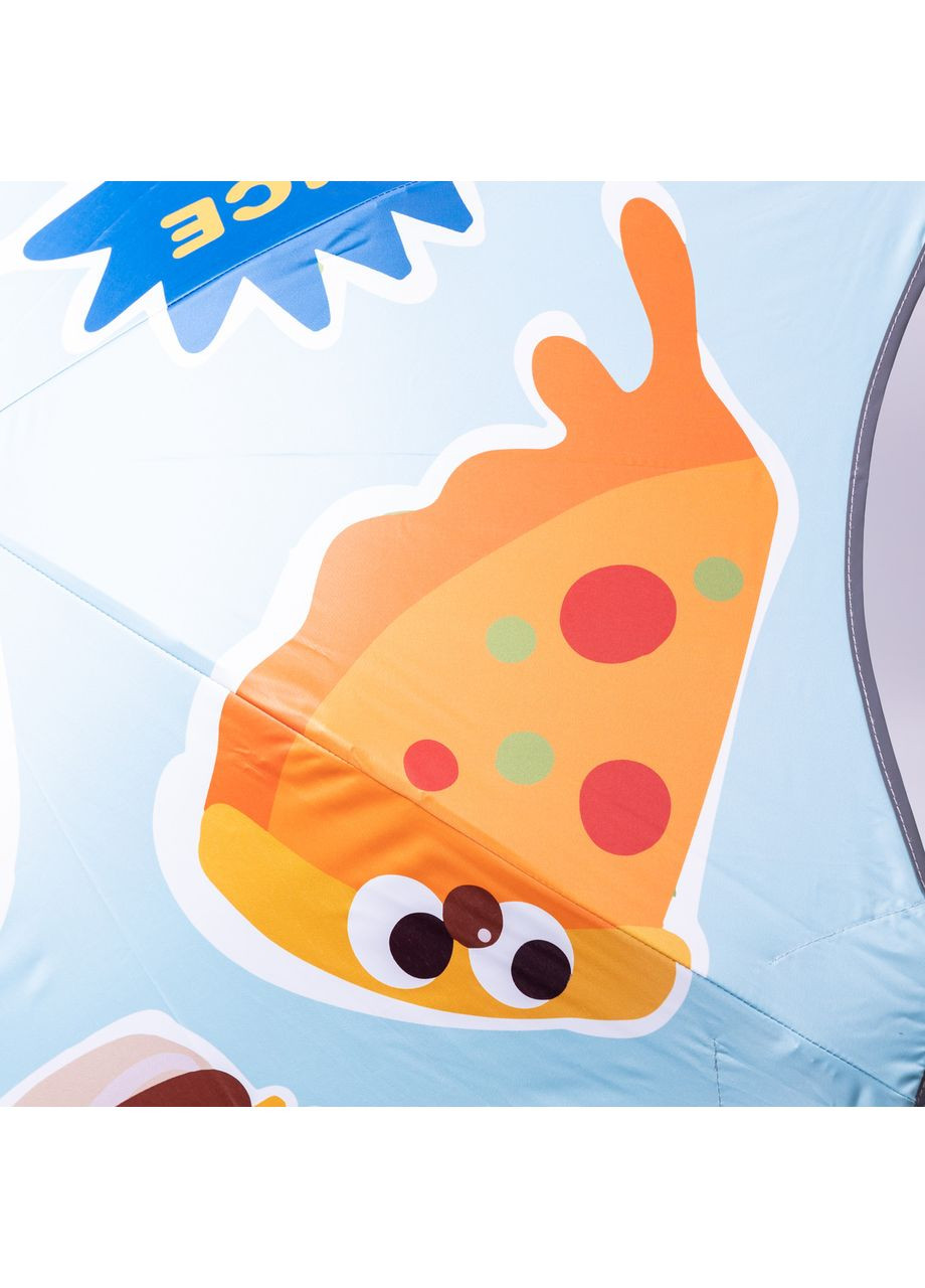 Голубой зонт детский механический элегантный с принтом прочный надежный из полиэстера диаметр 90 см hp-23-13bl Yiwu (370675527)