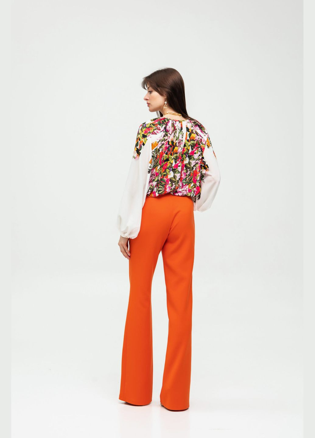 Комбинированная роскошная блуза в цветочный принт - ua50 / eu44 Iren Klairie