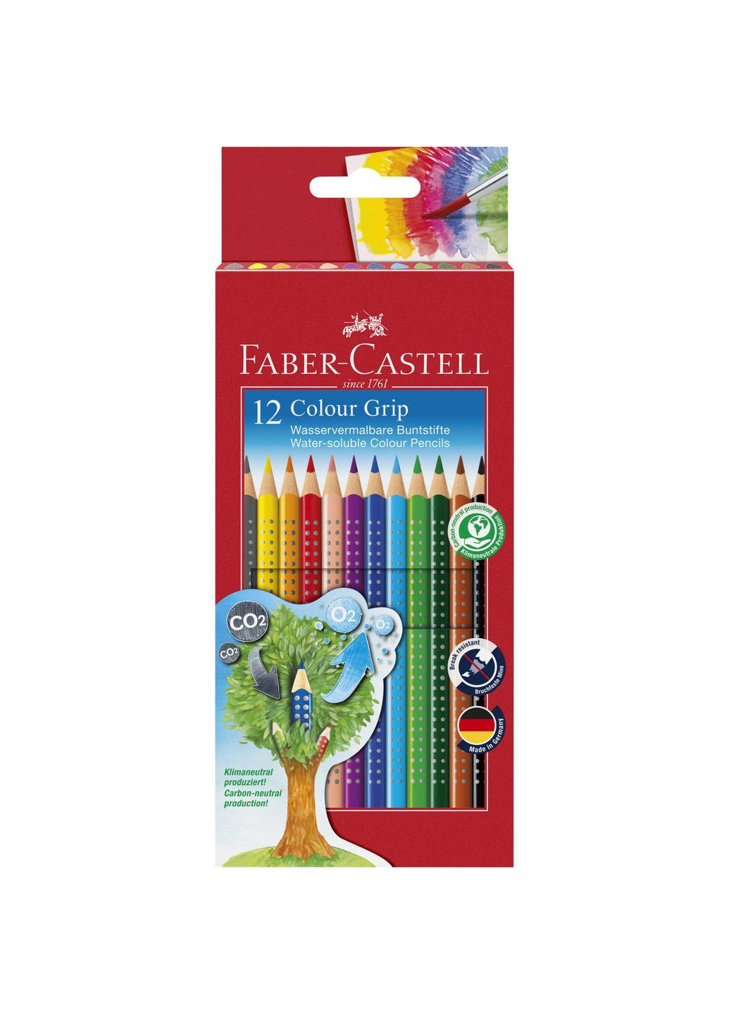 Набор карандашей 12 цв. FABER CASTELL Grip 2001 акварельные трехгранные Faber-Castell (284723130)