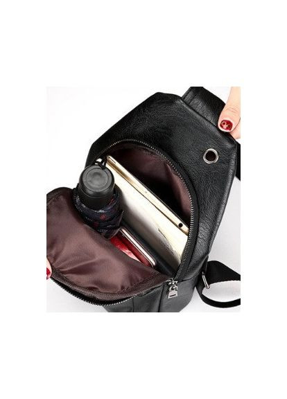 Мужская сумка на грудь с USB эко кожа черная ProDobro (363222544)