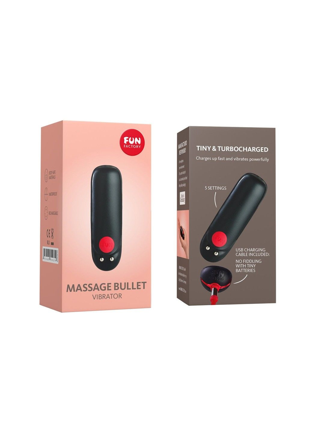 Віброкуля Massage BULLET, чорна, діаметр 2,5 см, 3 швидкості, 3 малюнки вібрації Fun Factory (315498334)
