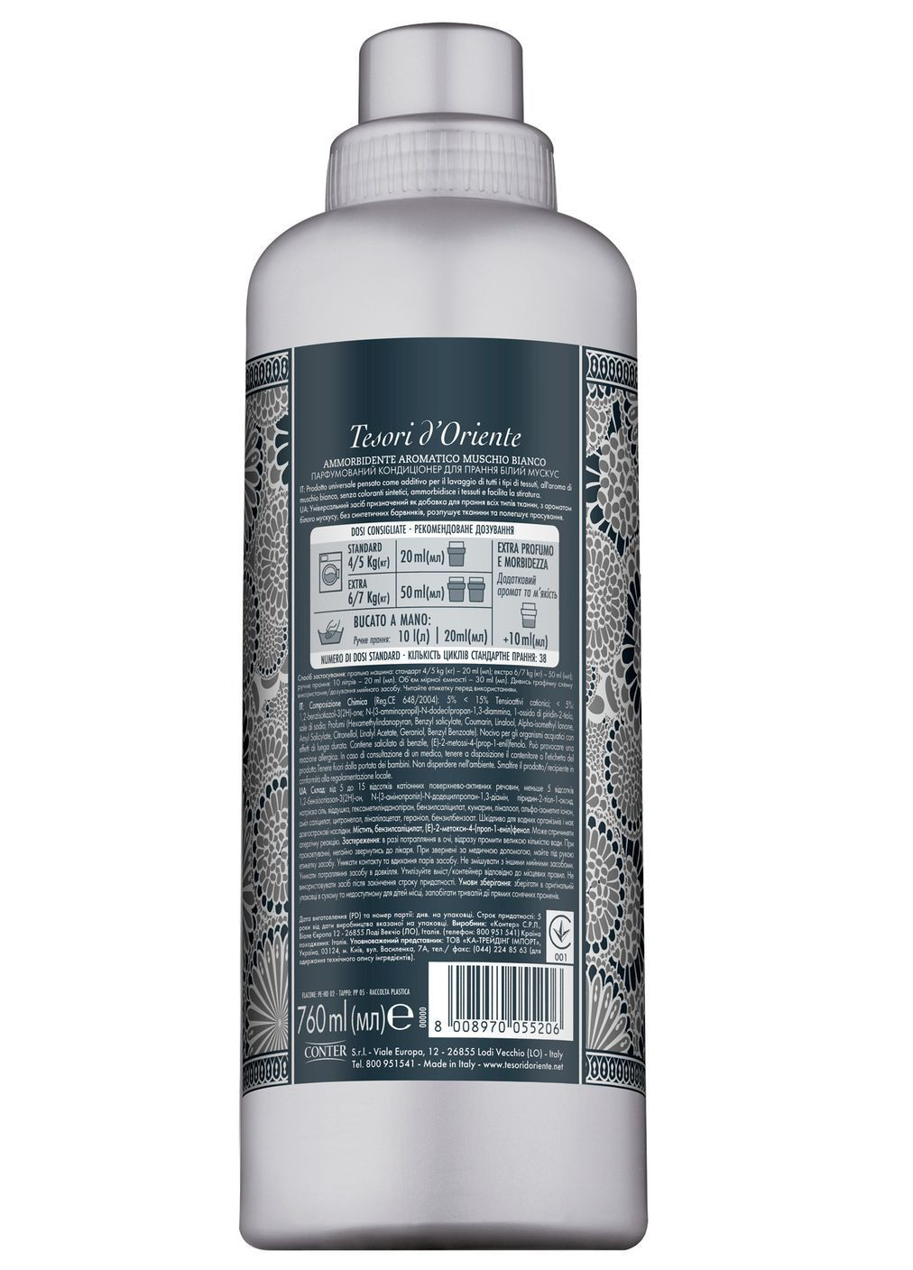 Парфумований кондиціонер Білий Мускус 760 мл Tesori d'Oriente (365652845)