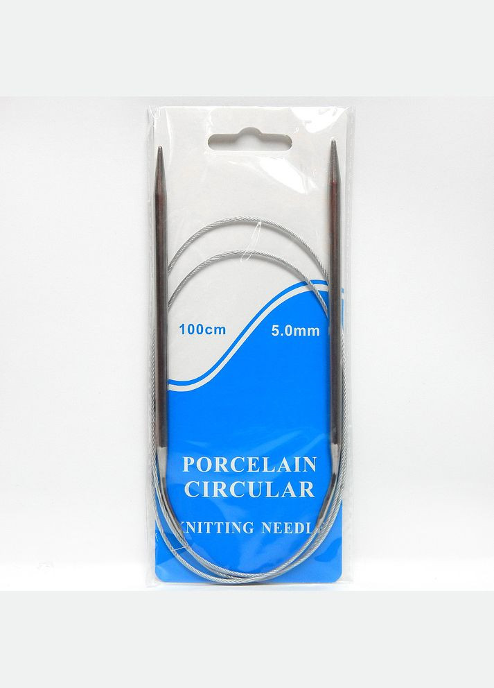 Спиці для в'язання кругові, на тросику, метал, 100 см, 5 мм No Brand (340485247)