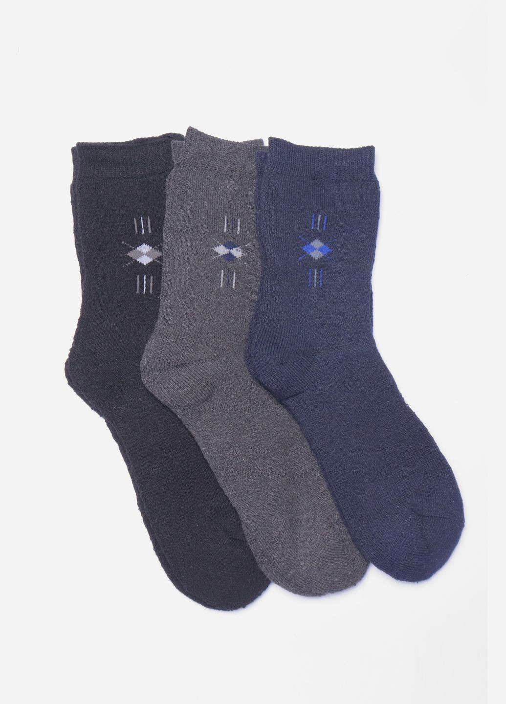 Комбіновані набір шкарпеток чоловічих махрових 3 штуки Let's Shop однотонні (305054189)