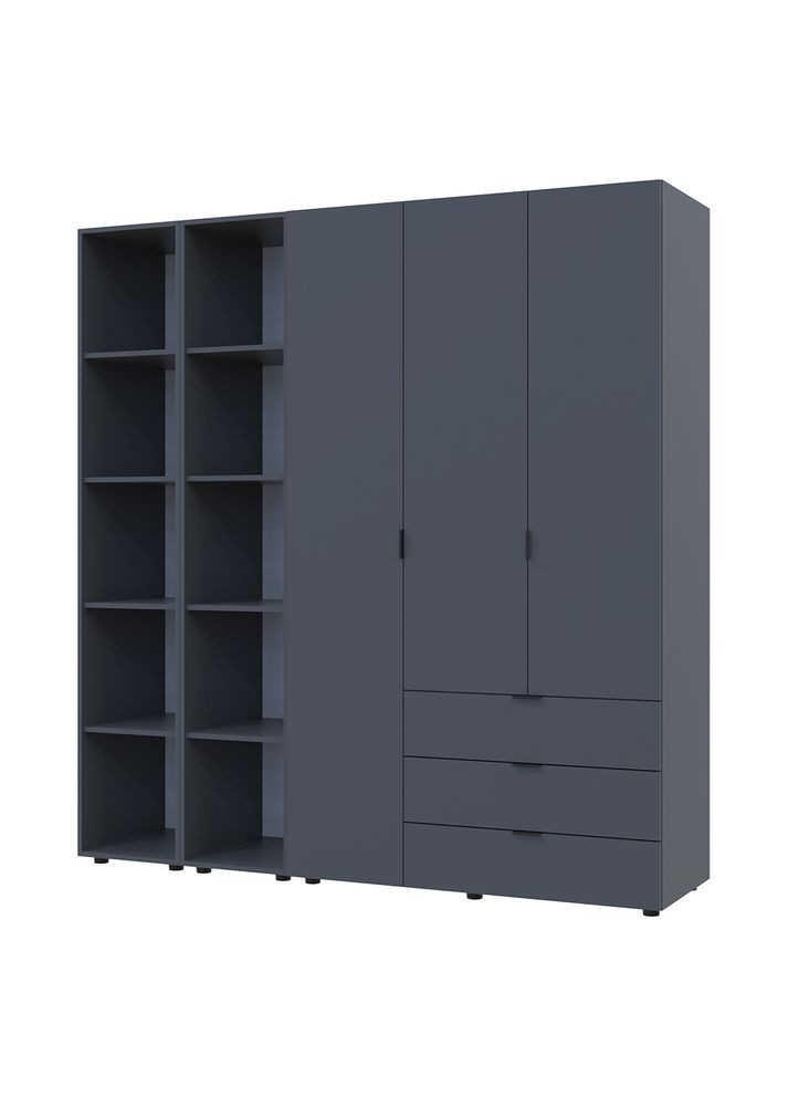 Комплект шаф для одягу Гелар (3 шт.) 192,6х49,5х203,4 см Графіт (DRS-011149) Doros (361998785)