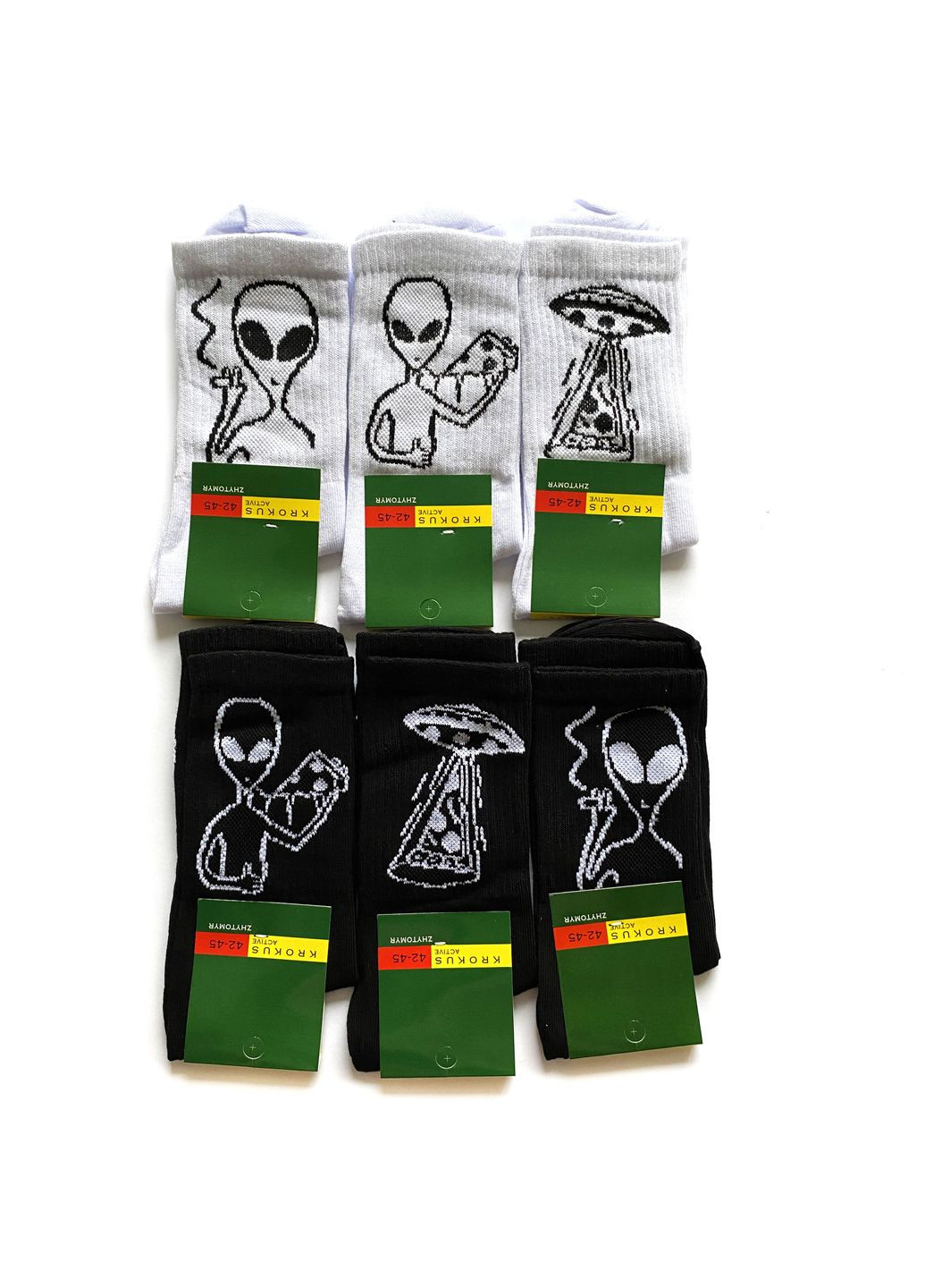 Белые носки мужские, с высокой резинкой. нло. комплект из 3х пар. цвет: белый. Крокус рисунки (334718236)