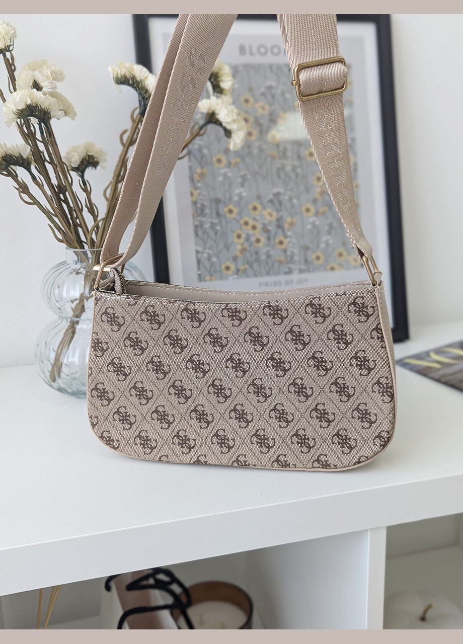 Сумка жіноча багет бежевий з ланцюгом No Brand (322464738)