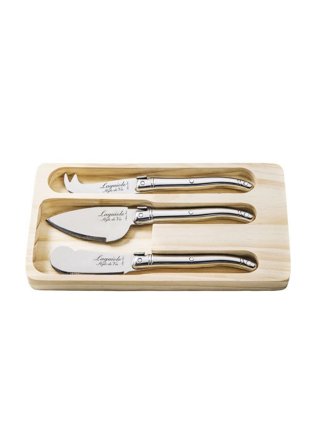 Набор из 3 ножей для сыра Style de Vie серебряные,