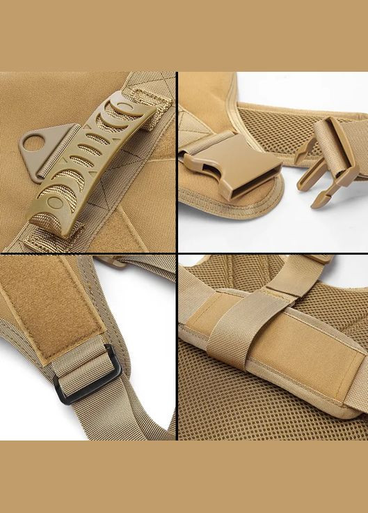 Шлейка для собак K9, тактический жилет с ручкой, Черный L (60-75 см) Patrol (308862956)