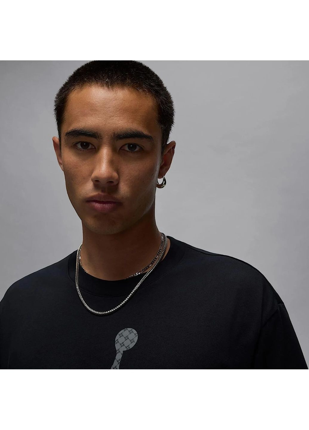 Черная мужская футболка brk mg fill ss crew black Air Jordan