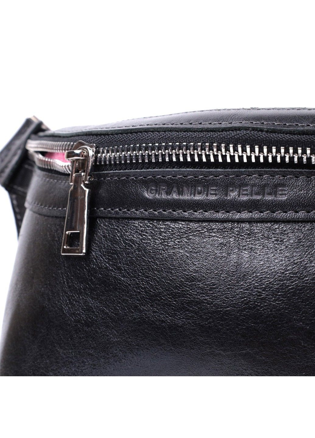 Шкіряна бананка унісекс 22813 Чорний Grande Pelle (303877197)