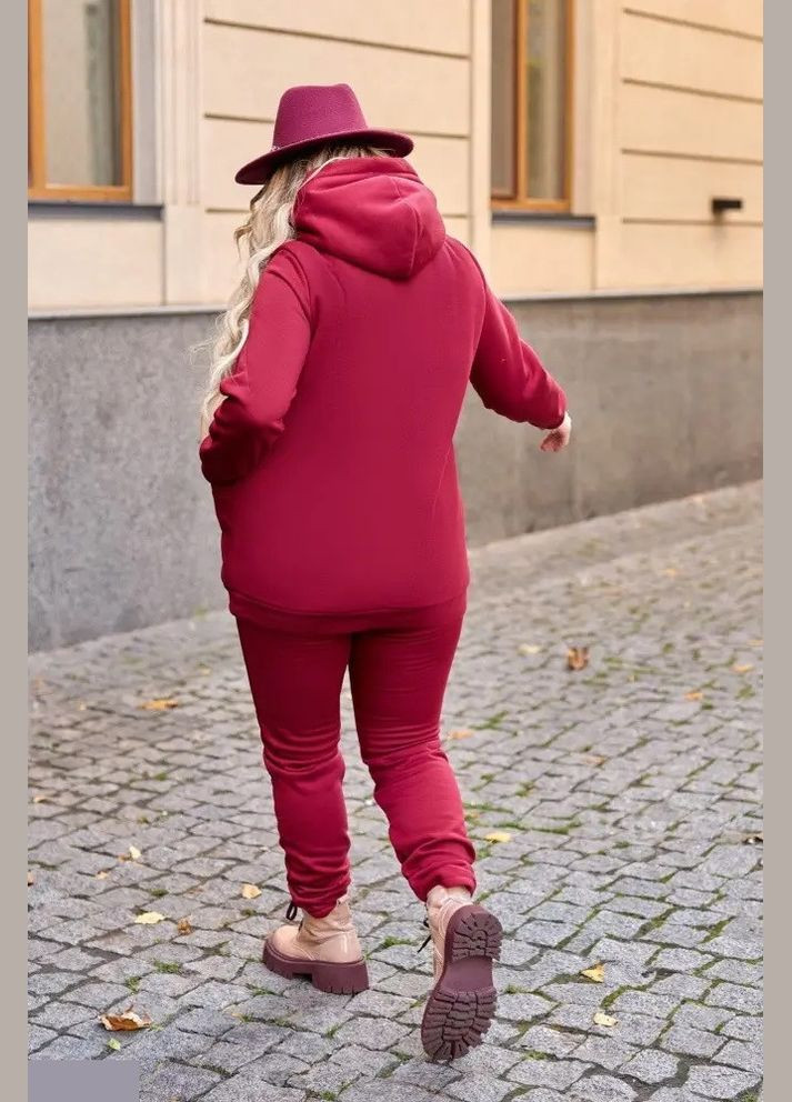 Прогулянковий Женщинам костюм зимовий з хутром HD-1208 Бордовий, 56-58 Sofia (267495469)
