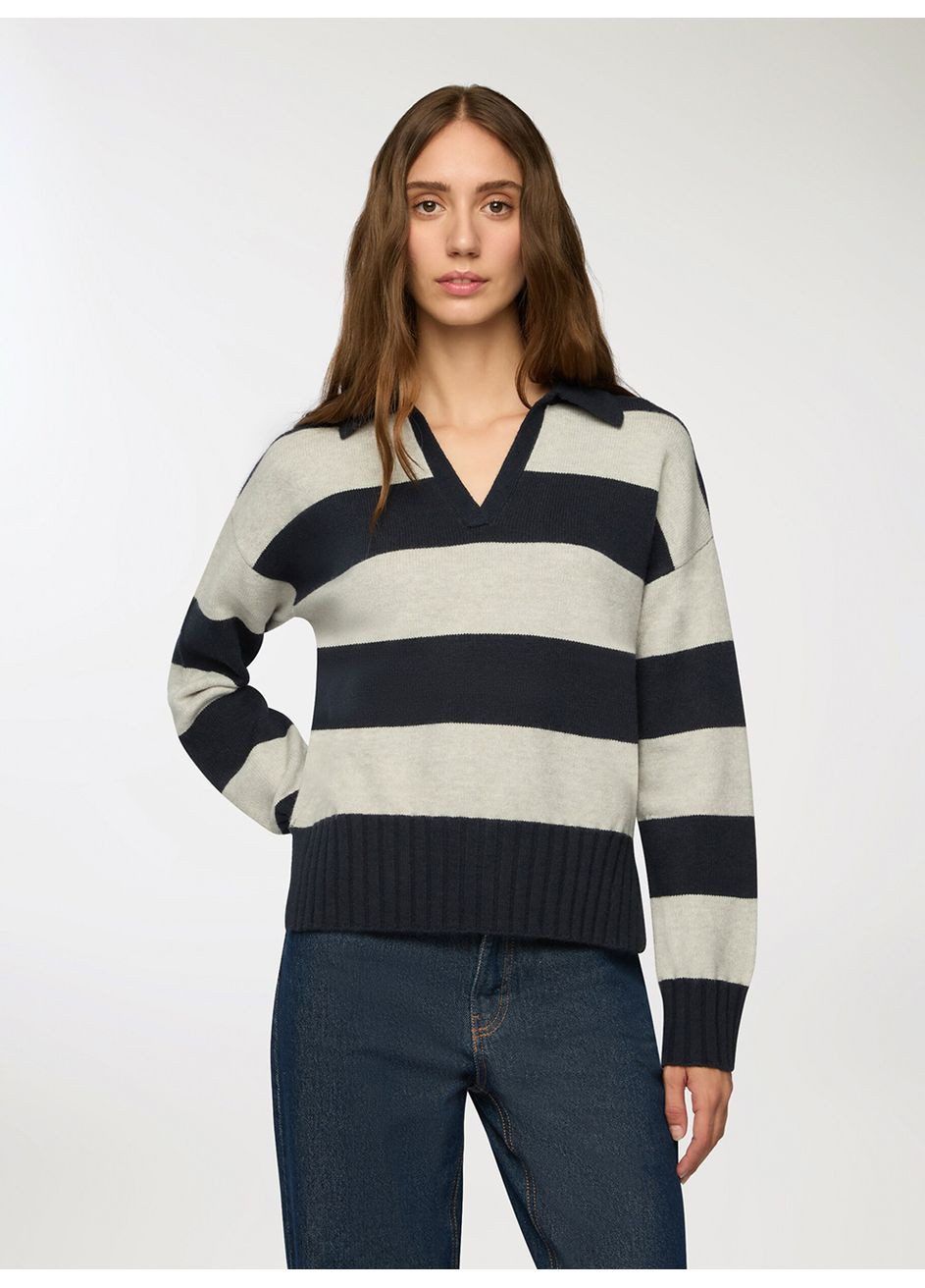 Темно-синій зимовий светр жін Terranova