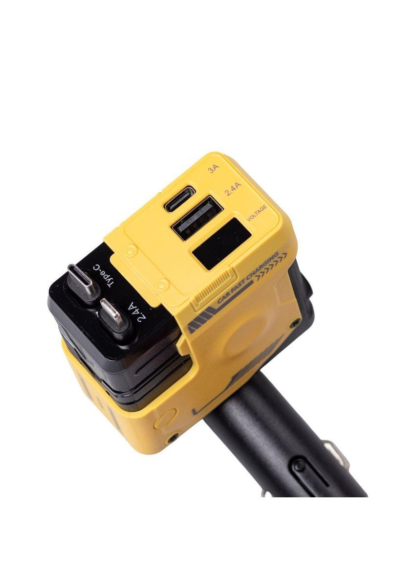 Автомобильное зарядное устройство MECHA с выдвижными кабелями и портами USB/Type-C Желтый HP-A1Y Shenzhen (368767478)