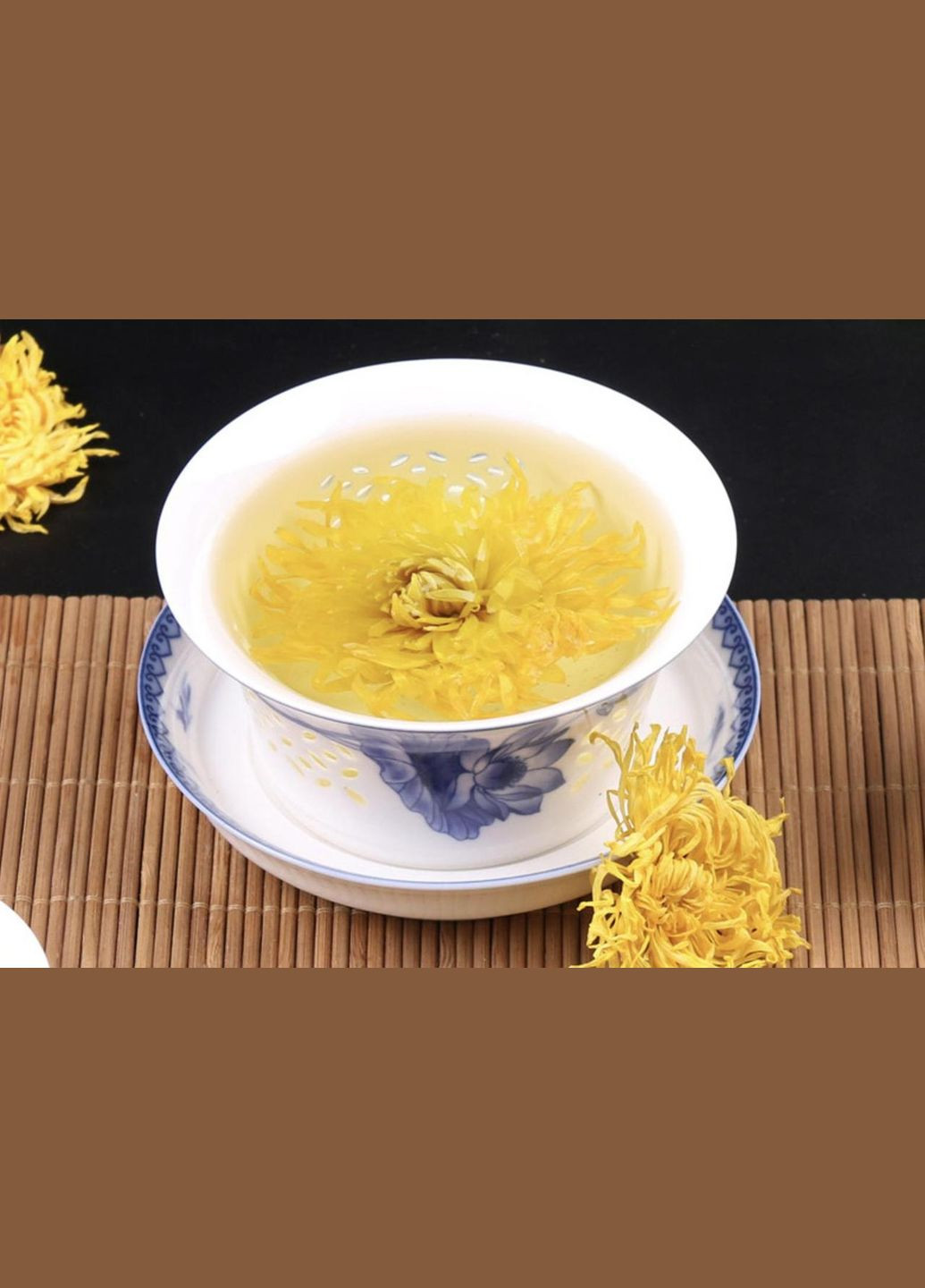 Чай Хризантема Жовта Королівська Чаєман, сушені квіти 6-8 см, вищий сорт 50 г No Brand (335868506)