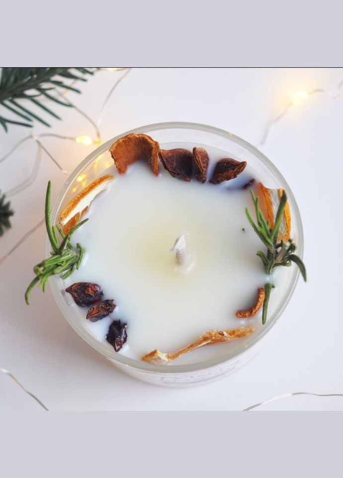 Новогодняя свеча ручной роботы из соевого воска «Merry Christmas» SP2413, 150 г Spokiy (322948809)