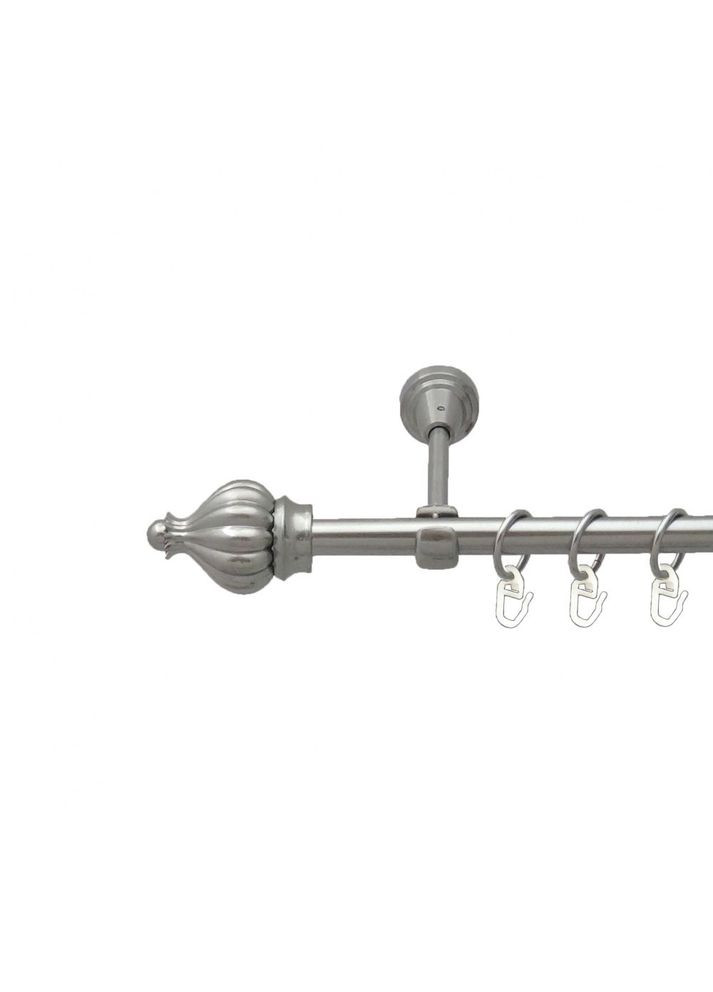 Карниз Таджа металевий однорядний відкритий гладка труба Нержавіюча Сталь 16 мм 160 см (5503060) ORVIT (300799607)