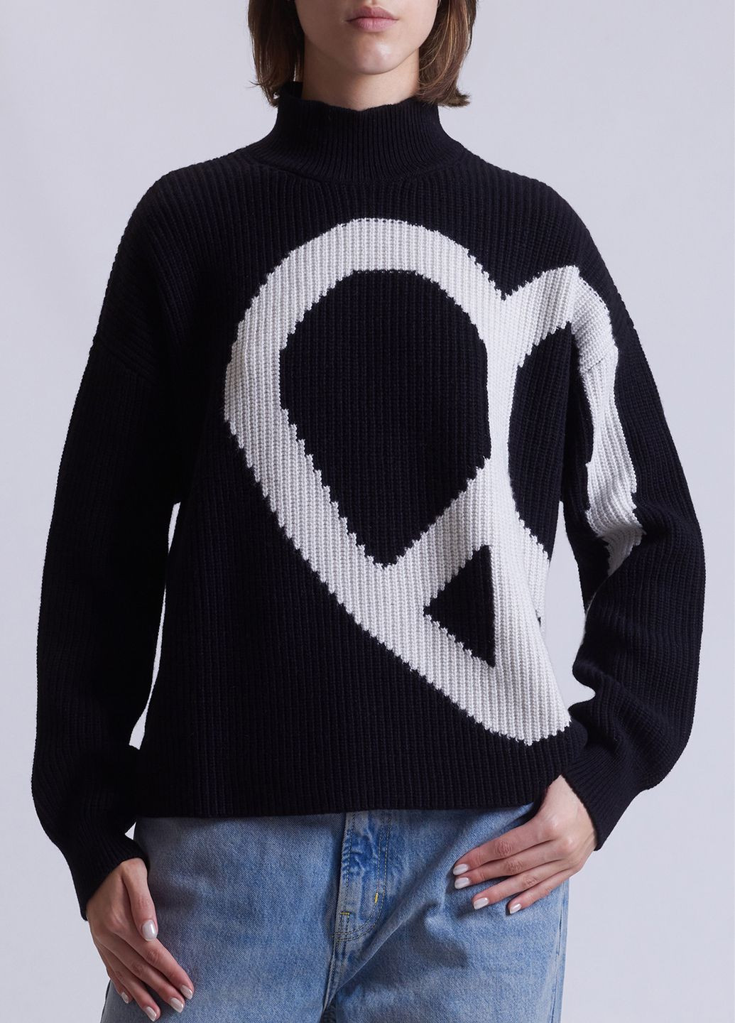 Черный зимний свитер Moschino Jeans