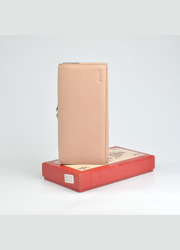 Женский кожаный кошелек на магните, Оригинальный кошелек бежевого цвета из натуральной кожи Balisa (266266479)